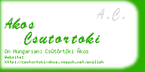 akos csutortoki business card